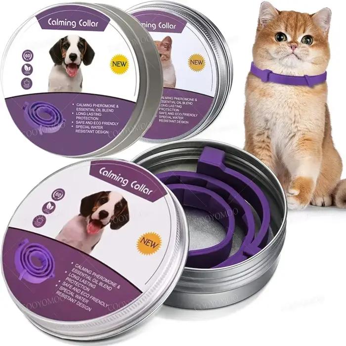 Collier de phéromone apaisant pour chien, soulagement de l'anxiété du chat, réglable et confortable,
