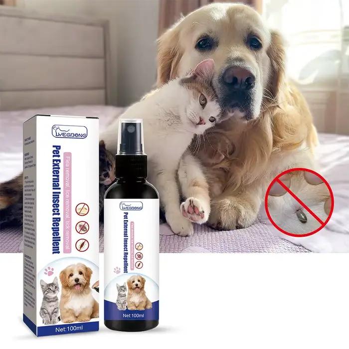 Gouttes anti-puces pour chiens et chats, 100ml, insecticide, spray anti-puces et poux, formule conce