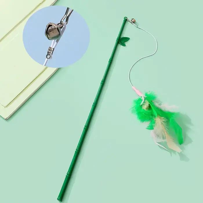 Jouets pour chats, baguette à plumes, jouet interactif pour chaton, avec Super ventouse détachable, 
