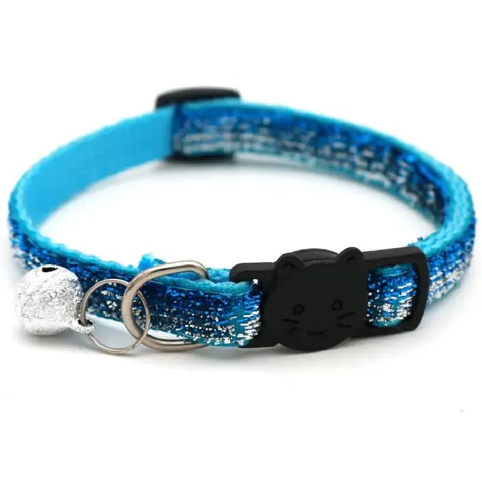 Sangle de cou réglable avec clochette pour animal de compagnie, collier à paillettes pour chaton et 