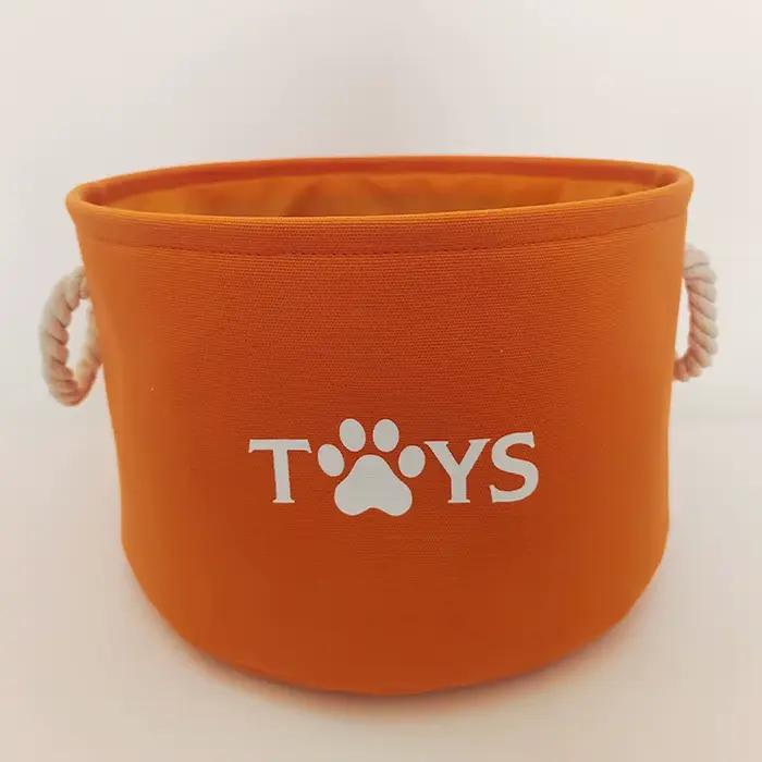 Panier rond pour jouets d'animaux de compagnie, boîte de rangement pour vêtements de chat, panier de