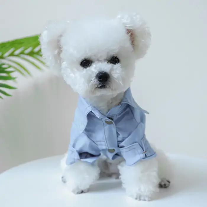 Nouveau Ins chien Denim vêtements peuvent tirer chat revers Denim chemise concepteur chien vêtements