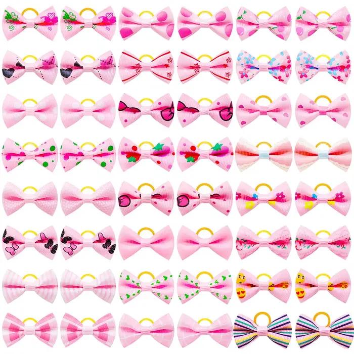 Nœuds colorés pour petits chiens, 10/20 pièces, nœuds pour cheveux de chiot, décoration de petits ch