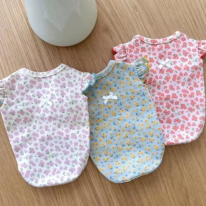 Mode chiot chien vêtements été fleurs fines chiens vêtements pour petits chiens chiens vêtements chi