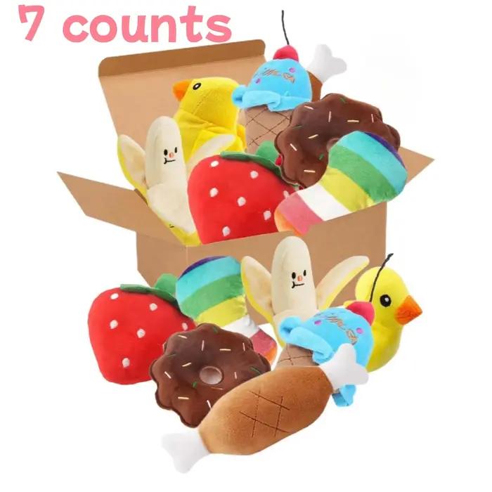 Ensemble de 7 jouets sonores pour chiots, jouets à mâcher pour animaux de compagnie, adaptés aux jeu