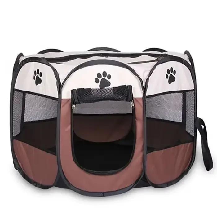 Grande niche pliable octogonale pour animaux de compagnie pour usage extérieur - Assemblage rapide, 