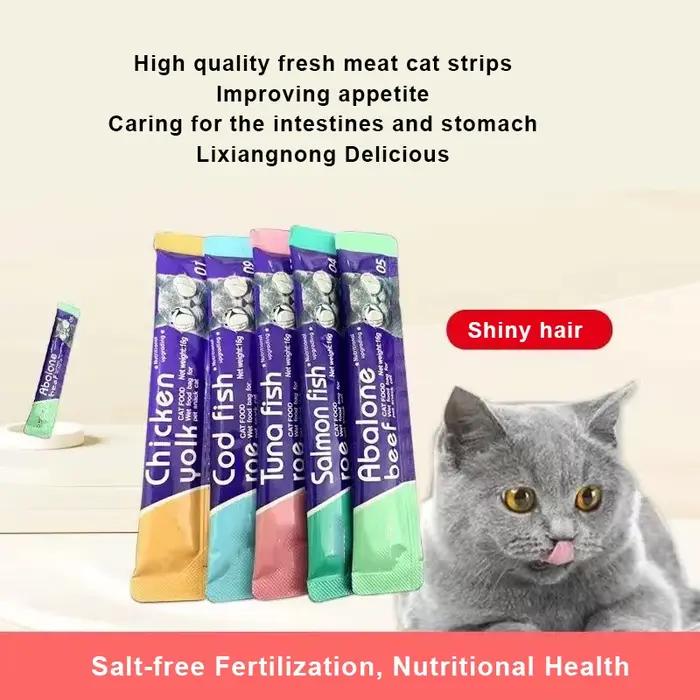 Snacks pour animaux de compagnie bandes pour chat jeune chat paquet de nourriture humide Nutrition o