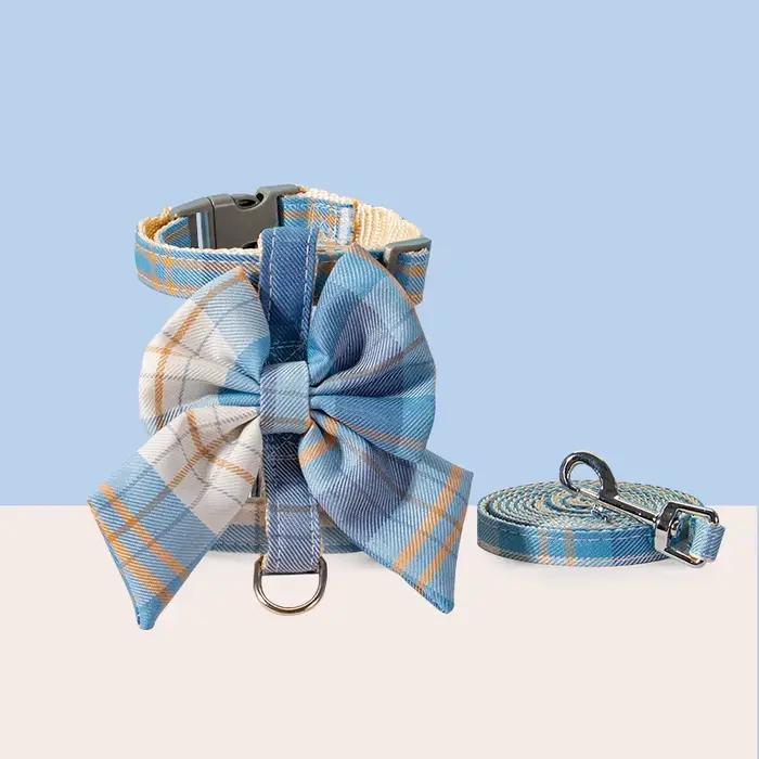Collier pour chien et chat, harnais mignon pour animaux de compagnie, avec sangle de poitrine, corde