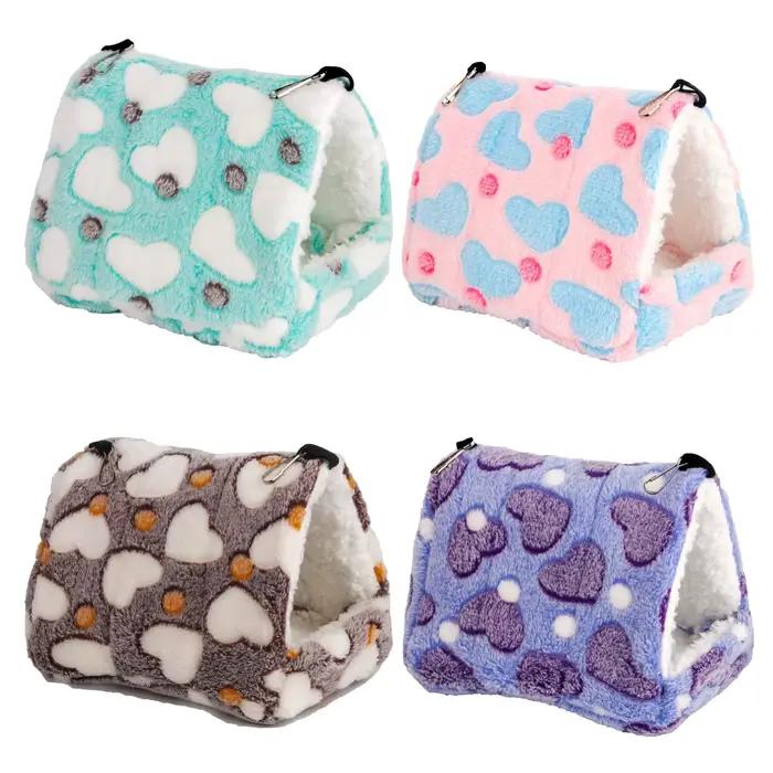 Nid de Hamster en peluche en forme de cœur pour maison d'oiseaux, hamac chaud et confortable pour pe