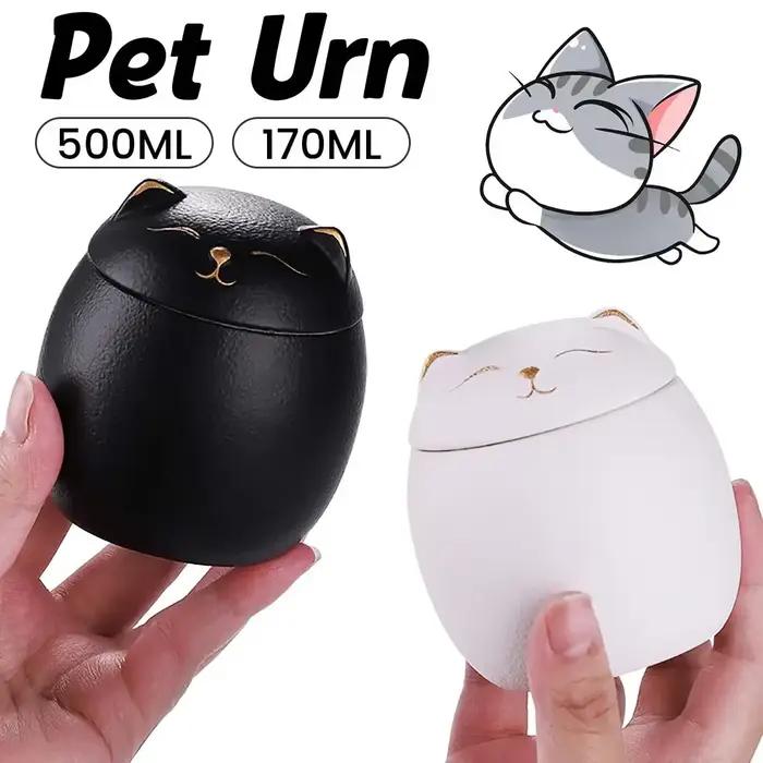 Urne noire/blanche 170/500ml pour cendres d'animaux de compagnie, urnes de crémation commémoratives 