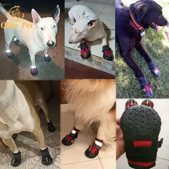 Chaussures imperméables et antidérapantes pour chiens, bottes de pluie chaudes et réfléchissantes po