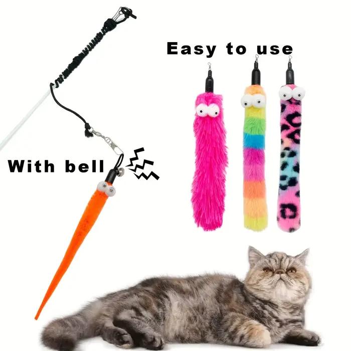 Baguette pour chat, 9 pièces, jouets en plumes, jouets interactifs pour chat, ver pour chats d'intér