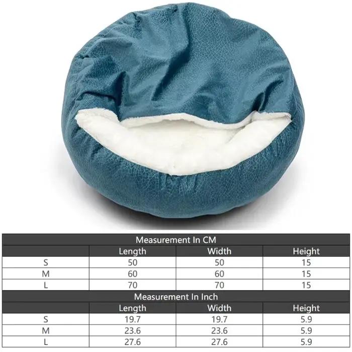 Lit orthopédique pour chien avec couverture à capuche, chaud, imperméable, résistant à la saleté, po
