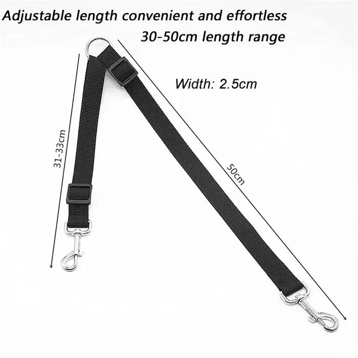 Laisse double pour 2 chiens, réglable, en nylon, deux-en-un, robuste, colorée, détachable, pour la p