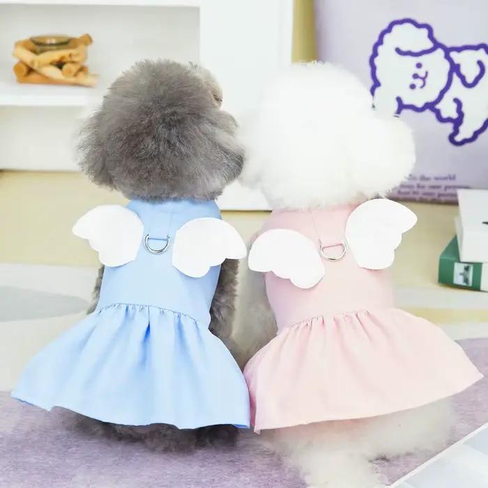 Pet Clothing For Dogs Cats Small Dog Dress Angel Wings Skirt Dog Clothes Dog Accessories Spring Summ