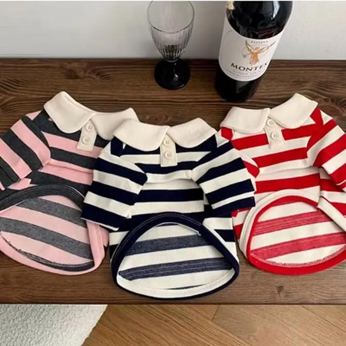 Chemise rayée pour chien, vêtements d'été pour chiot, gilet pour chat mignon, respirant, chemise fin