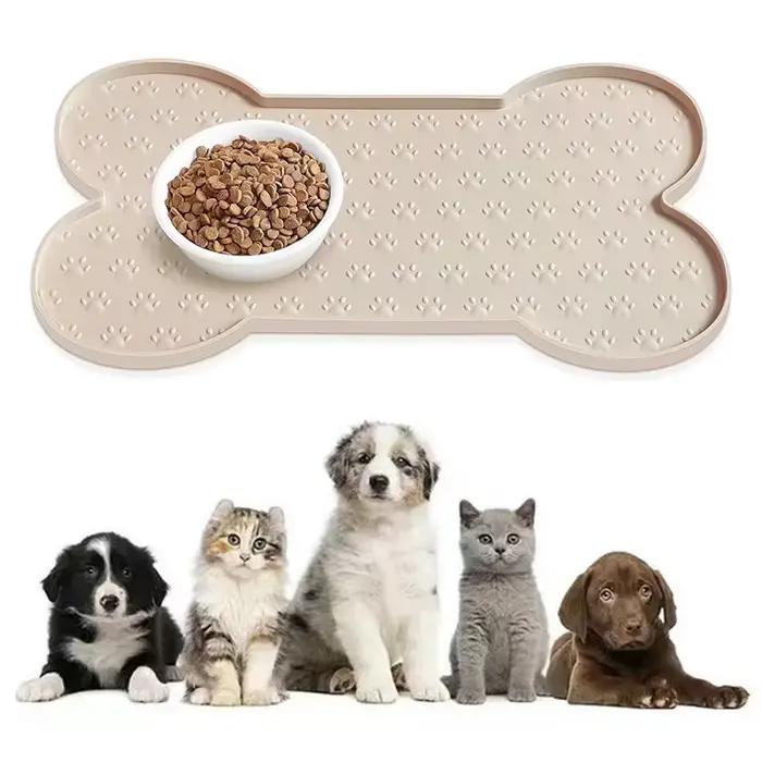 Tapis de nourriture pour chien anti-dérapant en Silicone, bol pour chien, napperon plus épais pour a