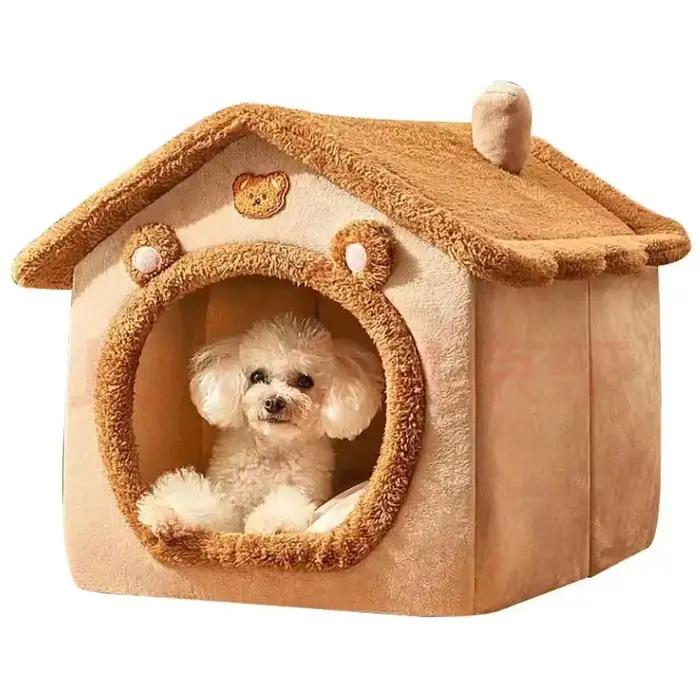Nichoir d'intérieur chaud pour chien, tente-lit douce pour animaux de compagnie, coussin amovible et