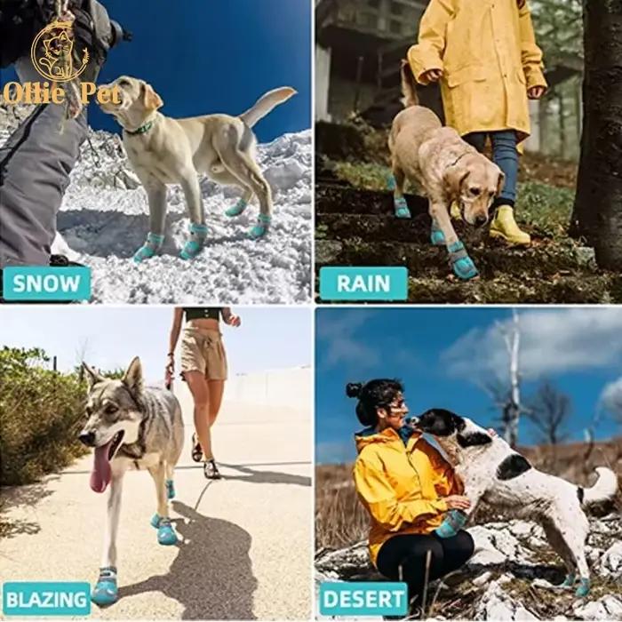 Chaussures en Silicone pour chiens, imperméables, bottes d'extérieur pour chiens, chaussons de neige