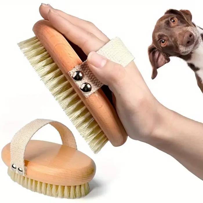 Brosse professionnelle pour chien avec poils de sanglier, pour chiens à poils courts, perte réduite,