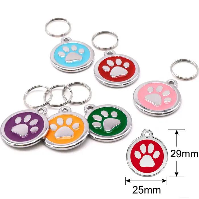 Étiquettes d'identification personnalisées en forme de patte pour chien et chat, accessoires de coll