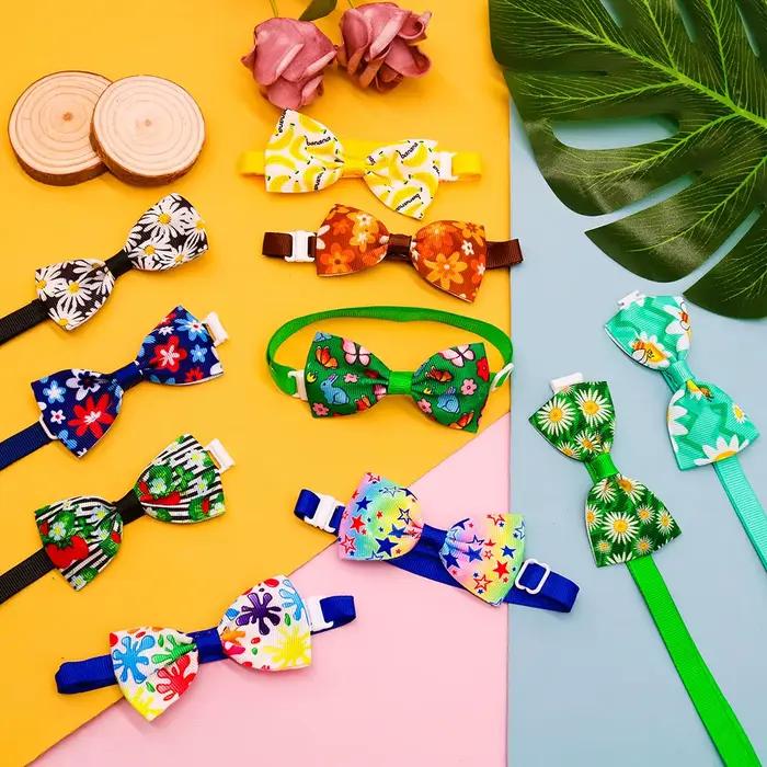 20 pièces été petit chien nœud papillon tournesol chien de compagnie noeud papillon collier été acce