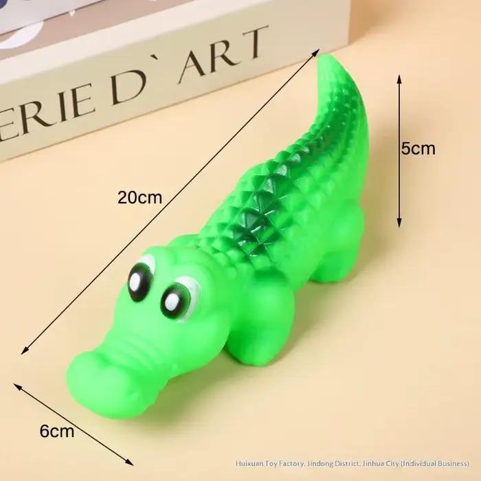 Jouet pour chien en caoutchouc crocodile qui couine – Jouet durable à mâcher et à jouer pour chiens,
