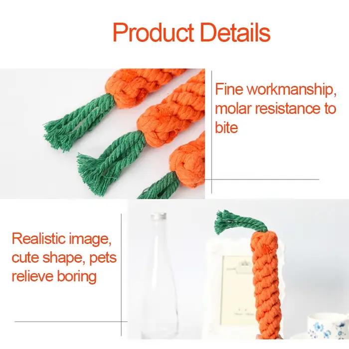Jouets pour chiens de compagnie, jouets à mâcher pour animaux de dessin animé, durables, tressés, ré