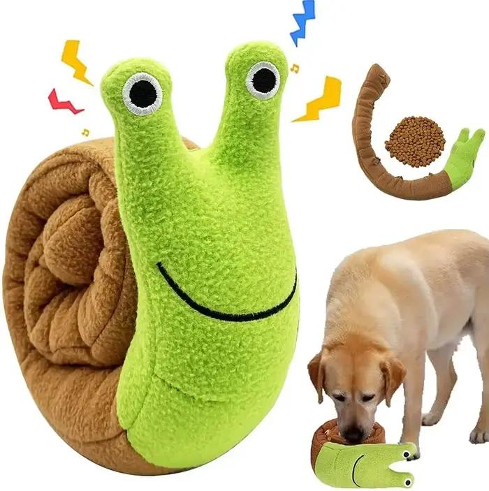 Jouets de grincement pour chiens, jouets d'escargots en peluche pour animaux de compagnie, nourritur