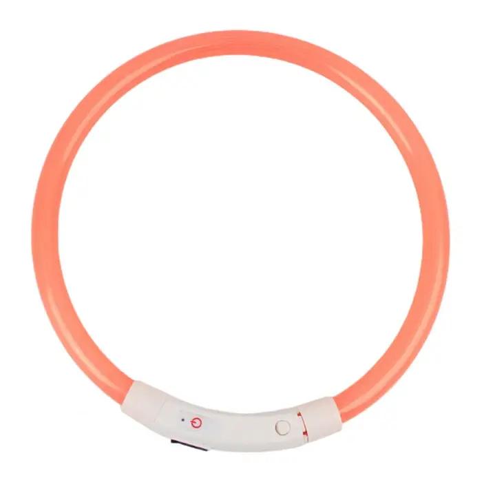 Collier de chien à lumière LED, en caoutchouc, Rechargeable, lumineux, chargeur USB, collier lumineu