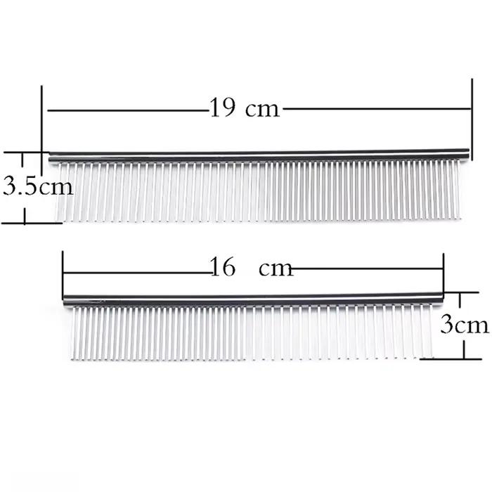 Peigne pour chien en acier inoxydable, brosse d'élimination des poils longs et épais, 16/19cm, peign
