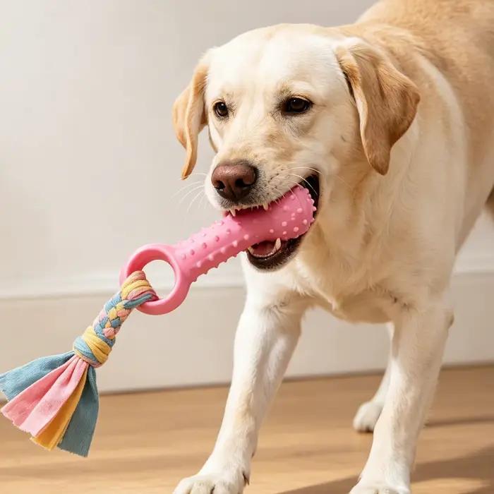 Jouets à mâcher pour chiens pour nettoyer les dents, os en caoutchouc souple, boule amusante, ensemb
