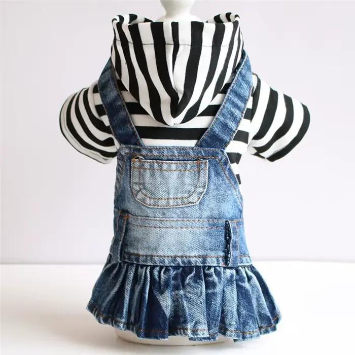 Jupe en jean pour chiens et chats, vêtements en coton pour petits chiens, sweat à capuche pour chiot
