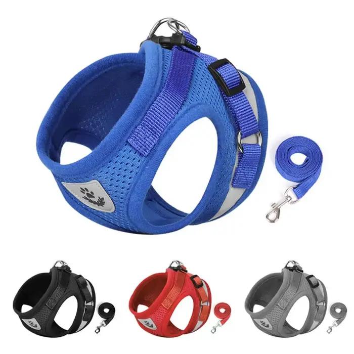 Ensemble de laisse de plomb réglable pour animal de compagnie, coulée et évasion, lien en maille, co