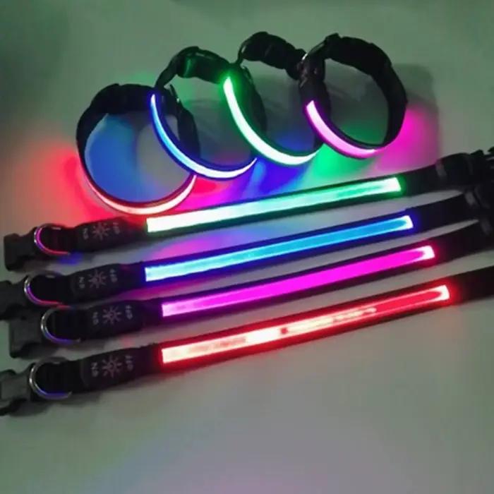 Collier lumineux LED pour chien, réglable, clignotant, rechargeable par USB, collier lumineux pour l