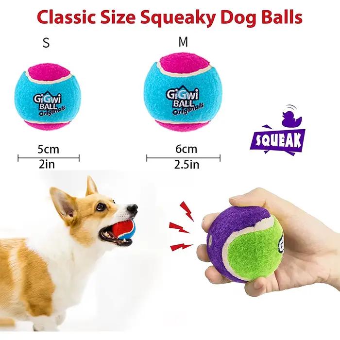 Balle de Tennis grinçante pour chien, jouets interactifs pour chien, son à rebond élevé, balle en ca