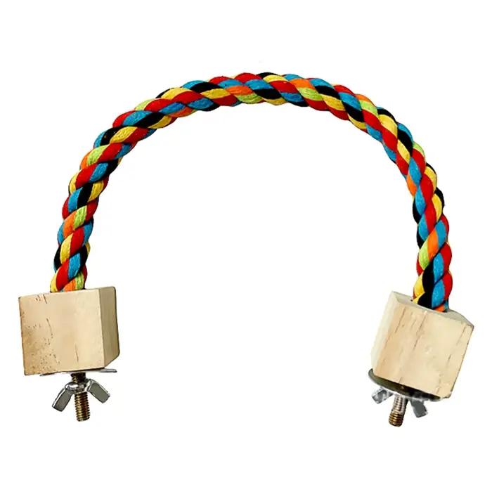 Jouets de morsure d'oiseau pour animaux de compagnie, corde en coton couleur perroquet, jouets d'esc