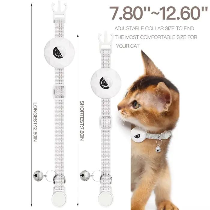 Pour collier de chat Apple AirTag, collier pour animaux de compagnie avec support airtag et cloche c