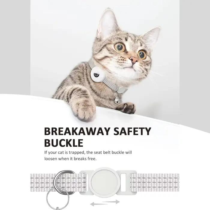 Pour collier de chat Apple AirTag, collier pour animaux de compagnie avec support airtag et cloche c