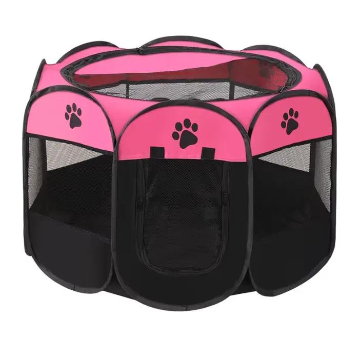 Enclos de jeu octogonal portable et pliable pour animaux de compagnie - Abri extérieur facile à asse