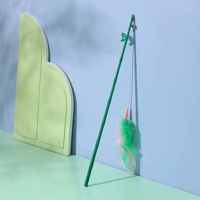 Jouets pour chats, baguette à plumes, jouet interactif pour chaton, avec Super ventouse détachable, 