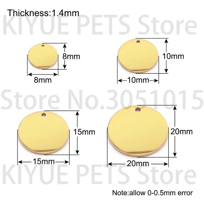 Étiquette gravable en acier inoxydable pour collier, plaque vierge, étiquettes d'estampage pour Logo