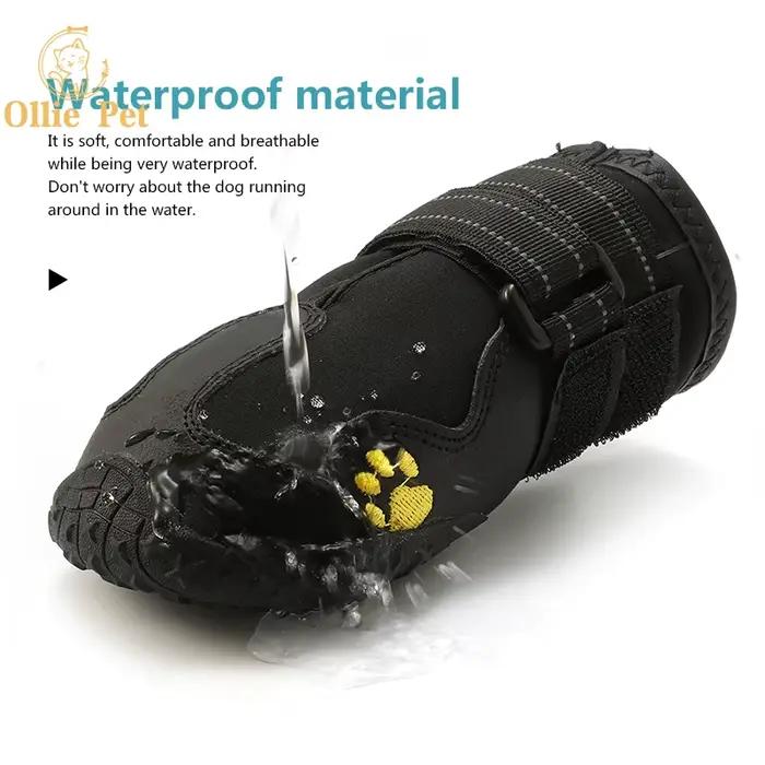 Chaussures imperméables et antidérapantes pour chiens, bottes de pluie chaudes et réfléchissantes po