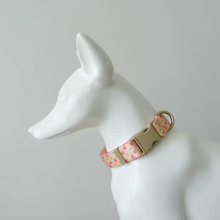 Collier de chien personnalisé réglable personnalisé gravé collier de chien fleur personnalisé ID pla