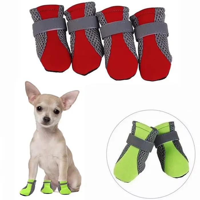 Chaussures pour chiens de compagnie, respirantes et imperméables, filet de marche en plein air, chau