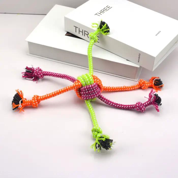 Jouet à nœud interactif Durable et résistant aux morsures pour chiens, corde à croquer avec franges 
