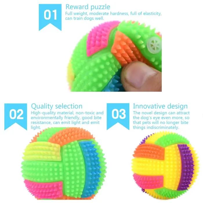 Jouets à mâcher pour chiens de petite à grande race, balles scintillantes en caoutchouc Non toxique 
