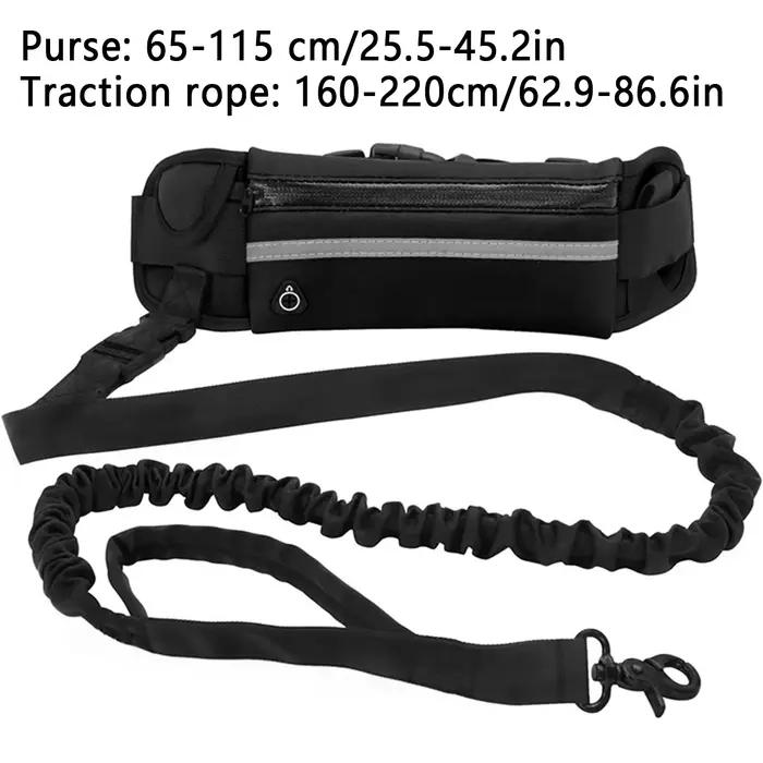 Laisse pour chien mains libres pour la course à pied laisse réfléchissante avec sac de taille ceintu