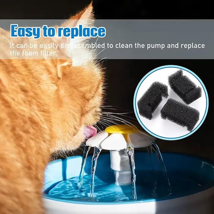 Filtre éponge LJL-8PCS pour fontaine de chat, remplacement de fontaine pour animaux de compagnie, fi