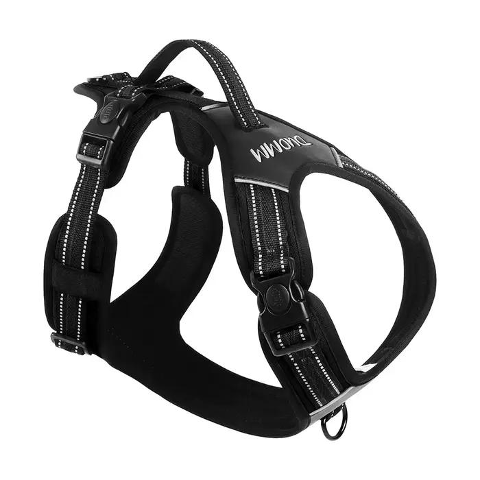 Harnais pour chien, harnais sans traction, gilet réfléchissant en PU pour animaux de compagnie sans 